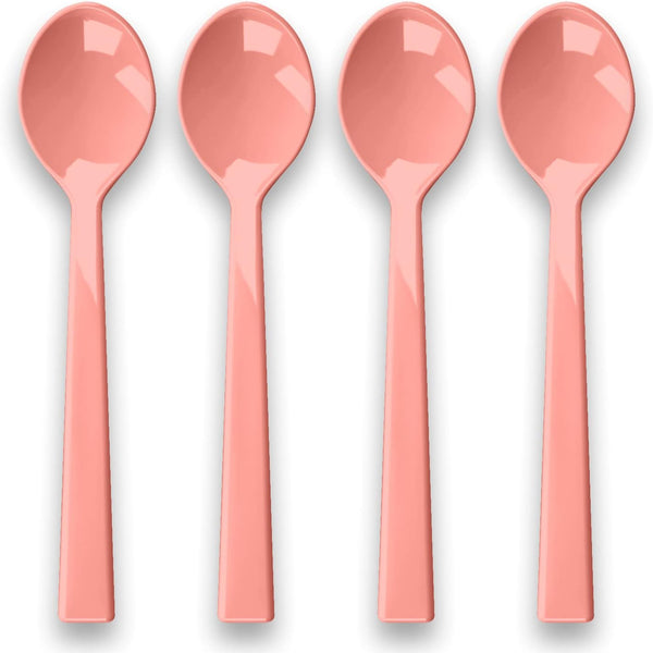 Abode Homewares Berries & Cherries Dessert/Espresso Spoon Set of 4, Pure Melamine, 6.2 x 1.4-Inch, Red