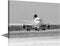 Black and White Room Wall Art - Aircraft Painting Airplane on The Runway, 12"Wx18"H Framed Canvas Prints