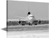 Black and White Room Wall Art - Aircraft Painting Airplane on The Runway, 12"Wx18"H Framed Canvas Prints