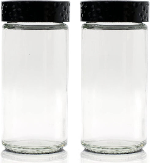 2 Pcs Black Spice Jars, 3 oz Glass Seasoning Bottles, Spices Container,
