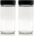 2 Pcs Black Spice Jars, 3 oz Glass Seasoning Bottles, Spices Container,