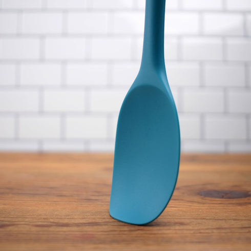 RSVP International Ela's Favorite Silicone Spatula Spoon - Turquoise, 11" | BPA-Free, Dishwasher Safe