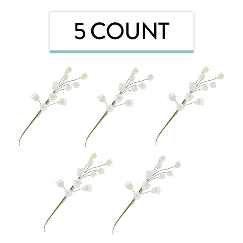 5 Count Global Sugar Art Lily of the Valley Sugar Cake Flowers Filler Spray, White, by Chef Alan Tetreault