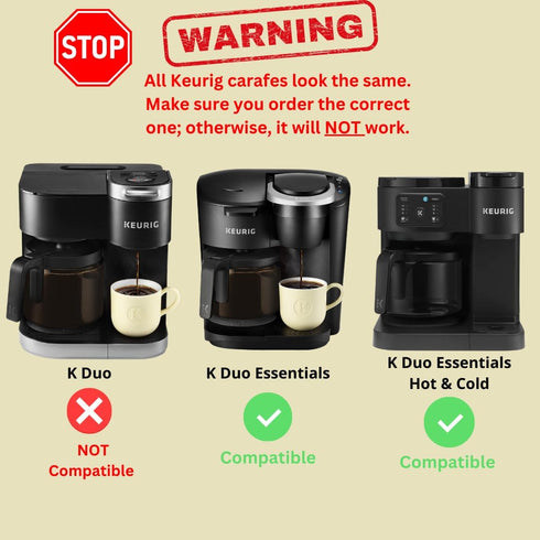 Replacement Carafe for Keurig K-Duo Essentials & K-Duo Hot & Cold Brewer Models, 12-Cup