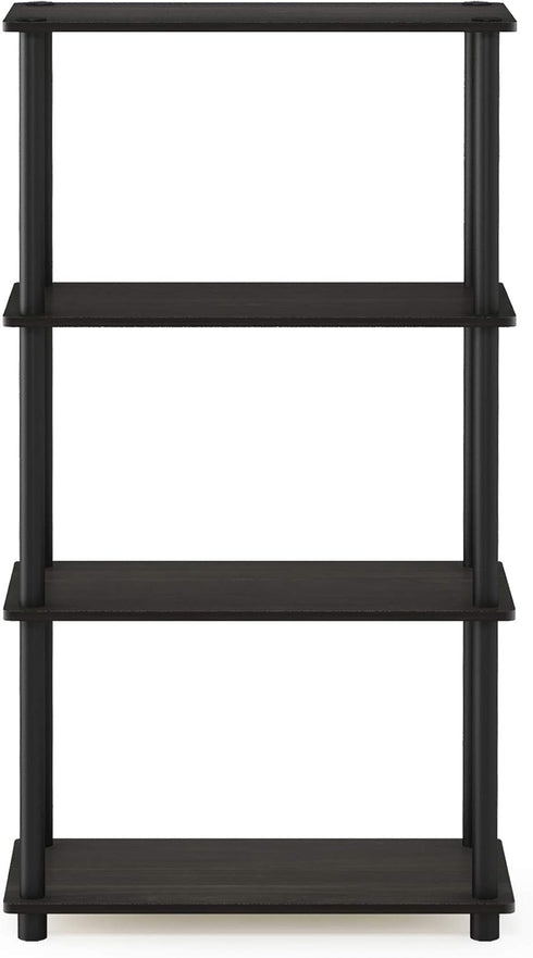 Furinno Turn-N-Tube 4-Tier Multipurpose Shelf Display Rack, Espresso/Black (Model 99557EX/BK)