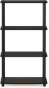 Furinno Turn-N-Tube 4-Tier Multipurpose Shelf Display Rack, Espresso/Black (Model 99557EX/BK)