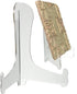 BANBERRY DESIGNS Clear Acrylic Easels - 5" H Fixed Position Tabletop Display Stand for Plates, Pictures, Books, Plaques