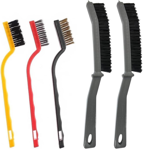 Kitchen Stove Gap Cleaning Brush Set, Hard-Bristled Nylon Scrub Brushes for Grease Grime (5 Pcs)