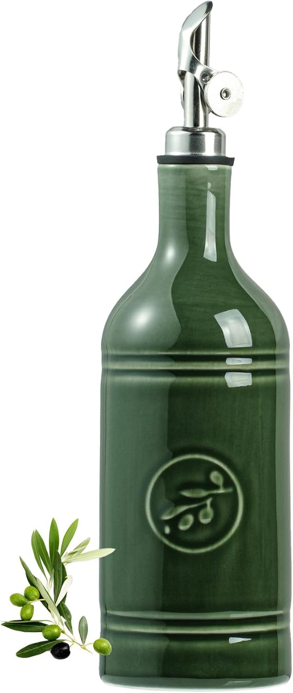 Olive Oil Dispenser Bottle with Spout, 18 oz Ceramic Oil Dispensers for