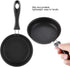 12cm Mini Round Frying Pan for Frying Eggs, Iron Coating Kitchen Cookware, Household Small Kitchen Cooker, Black