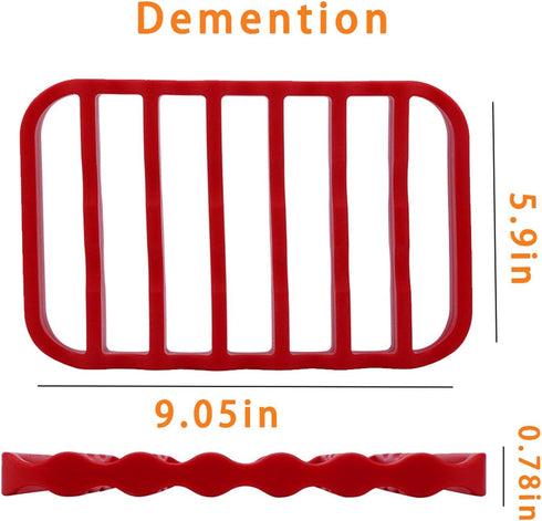 2 Pack Silicone Roasting Racks - Non Stick Easy-Clean Cooling Rack for Cooking, Baking, Steaming (2 Pack, Red)