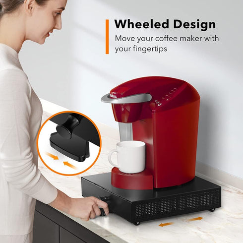 Goldlion K Cup Holder Sliding Tray, Pull Out Coffee Pod Organizer, Rolling Storage Drawer for Countertop Maker Stand