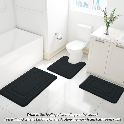 Arotive Memory Foam Bathroom Rug Mat 24x16, Ultra Soft and Absorbent Bath Mat for Bathroom Floor