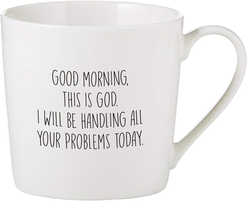 Creative Brands Faithworks Inspirational White Bone China Café Mug, 14-Ounce, Good Morning This is God