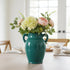 8 Inch 2 Sunddo Modern Ceramic Vase for Decor - Green Decorative Vase with Handles, Pampas Grass Vases