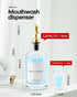 16oz Set Moryimi Mouthwash Dispenser, Glass Mouthwash Decanter for Bathroom, Mouth Wash Container Mouthwash Bottle