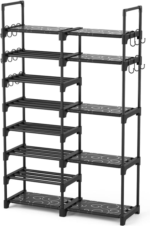 ROJASOP Shoe Rack Organizer, 8-Tier Metal Shoe Rack for Closet Entryway Garage,