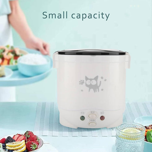 1L 12v Tiiyee Mini Rice Cooker, Portable Rice Maker Electric Lunch Box for Car Food Steamer Fast Cooking Automatic Non