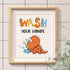 Dinosaur Bathroom Decor - Funny Themed Inspirational Quotes Art Print, Set of 4 (8”X10”), Unframed
