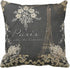 Emvency Throw Pillow Cover Black Vintage Paris City of Love Eiffel Tower Chalkboard, 18 x 18 Inch