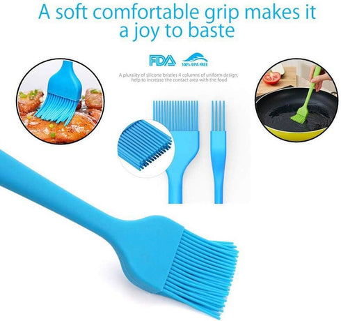 4 Pack Basting Brush + Large Spatula Silicone Pastry Baking BBQ Sauce Marinade Meat Glazing Oil Brush Heat Resistant
