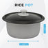 8-Cup Courant Rice Cooker (Cooked), Removable Non-Stick Bowl, One Touch Rice Cooker, Black