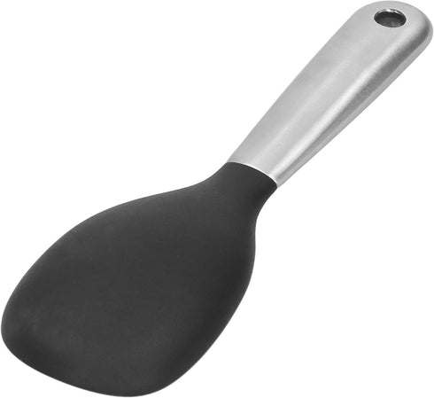 Rice Spoon, Silicone Rice Paddle Nonstick Rice Serving Spoon, Stainless Steel Heat-Resistant Cooking Utensil with