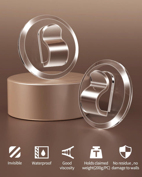 ispneay 100 Clear Mini Light Clips: Small Hooks with Adhesive Strips for Indoor String Light - Plastic Damage Free Wall