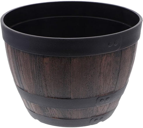 Yardwe Flowerpot Whisky Barrel Planter, Aesthetic Room Decor Planter Barrels, Garden Flower Planter Succulent Pot
