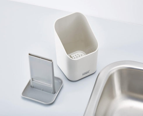 Joseph Joseph Duo Kitchen Sink Cutlery Drainer with Knife Slot, Grey Kitchen Sink Drying Rack Organizer