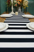 Black and White Striped Table Runner for Anniversary Dinner Party Supplies, Birthday Party Wedding Winter New Years