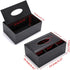 PU Leather Tissue Box Cover - Multifunctional Tissue Box Holder with Stationery Remote Control Box - Elegant and Stylish Home Napkin Holder Desktop Tissue Paper Holder Desk Storage Organizer (Black) by YUNXIASW