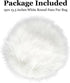 IVON 15.5'' White Round Faux Fur Rug, Fluffy Soft Cushion for Chair, Background for Nail Desk Photos (1pcs White)