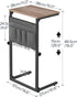 BG77SF01 HOOBRO C Shaped End Table, Adjustable Height Side Table for Sofa, Couch Side Table for Small Spaces, Slide