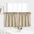 Tier Curtains, Waffle Woven Textured Short Curtains for Bathroom, Waterproof Window Covering, 30" x 36", Plaza Taupe,