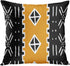 Set of 4 Throw Pillow Covers 20x20 Inch, African Tribal Mud Cloth Inspired Geometric Home Decor Pillowcase