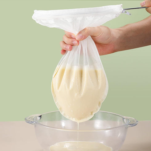 FATCAT Nut Milk Bag Strainer with Stand, Strainers Fine Mesh Bags, Jelly strainer, Reusable Cheese Cloth Bag