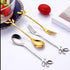 AnSaw 10-Pc Mini Spoons & Forks Set, 4.7" Stainless Steel, Leaf Handle for Coffee, Tea, Appetizers, Parties