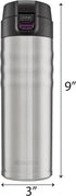 Kyocera 17oz. Double Wall Vacuum Insulated Travel Mug, Ceramic Coated Interior, Stainless Steel