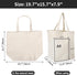 Segarty 3pcs 19.7x15.7 inch 12oz Blank Tote Canvas Bag with Zipper, Bags with Handles, Heavy Duty Reusable Washable