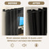 Curtain Rods for Windows, 48 to 84 inch, 5/8" Diameter Black Ceiling Mount Warp Around Rod