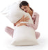 Love's Cabin Ivory Satin Body Pillowcase, 20x54 inches, Similar to Silk with Envelope Closure, Silky Cooling for Hair
