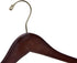 5) Quality Walnut Wooden Curved Coat Hangers, Smooth Solid Wood Pants Hangers, Swivel Hook, Coat, Jacket (Gold Hook