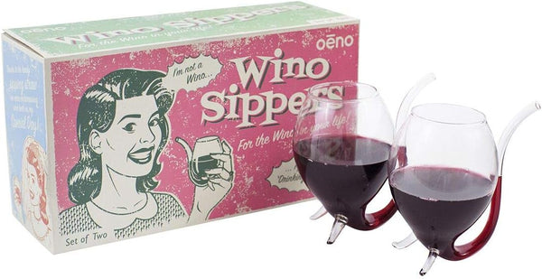Wino Sippers - Funny Wine Gifts, Straw Glasses, Fun Wine Sippy Cup for Adults