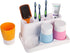 Set Aebeky Toothbrush Holder Kids Family for Bathroom Storage Organizer (Orange+Blue+Pink)