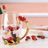 Kaiyuan Dynasty Tea Cup Set - 12oz Glass Coffee Mugs with Enamel Rose Flower Butterfly and Spoon for Birthday Wedding