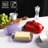 Sweejar Ceramics Butter Dish with Lid, Butter Keeper Container for Countertop, East/West Coast Butter, 7 inches (Red)