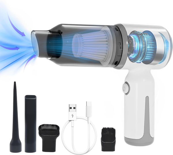 Mini Cordless Car Vacuum, Small Wireless Handheld Vacuum Cleaner 9000PA High Power Suction, Portable 3 in 1 Vacuum, Air
