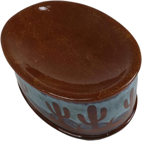 Ebros Rustic Southwestern Desert Cactus Bathroom Accent Figurine, Resin Decorative Bar Soap Dish