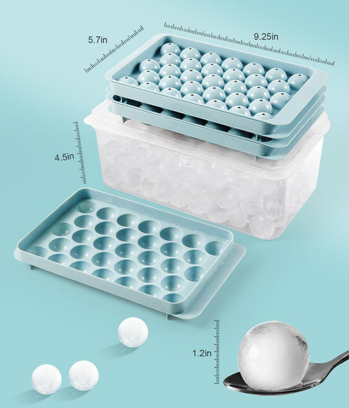 Ice Trays for Freezer, 3-Pack Ice Cube Trays with Lid for Ice Balls, Juice, Coffee, and Cocktails